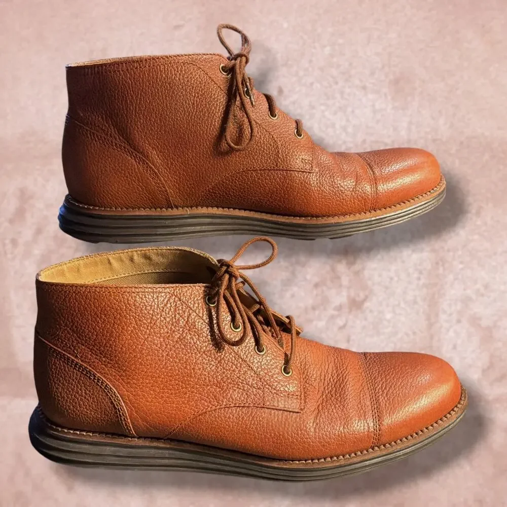 Men's 8.5 COLE HAAN Brown Leather OriginalGrand Chukka Boots (Style #C23429) EUC